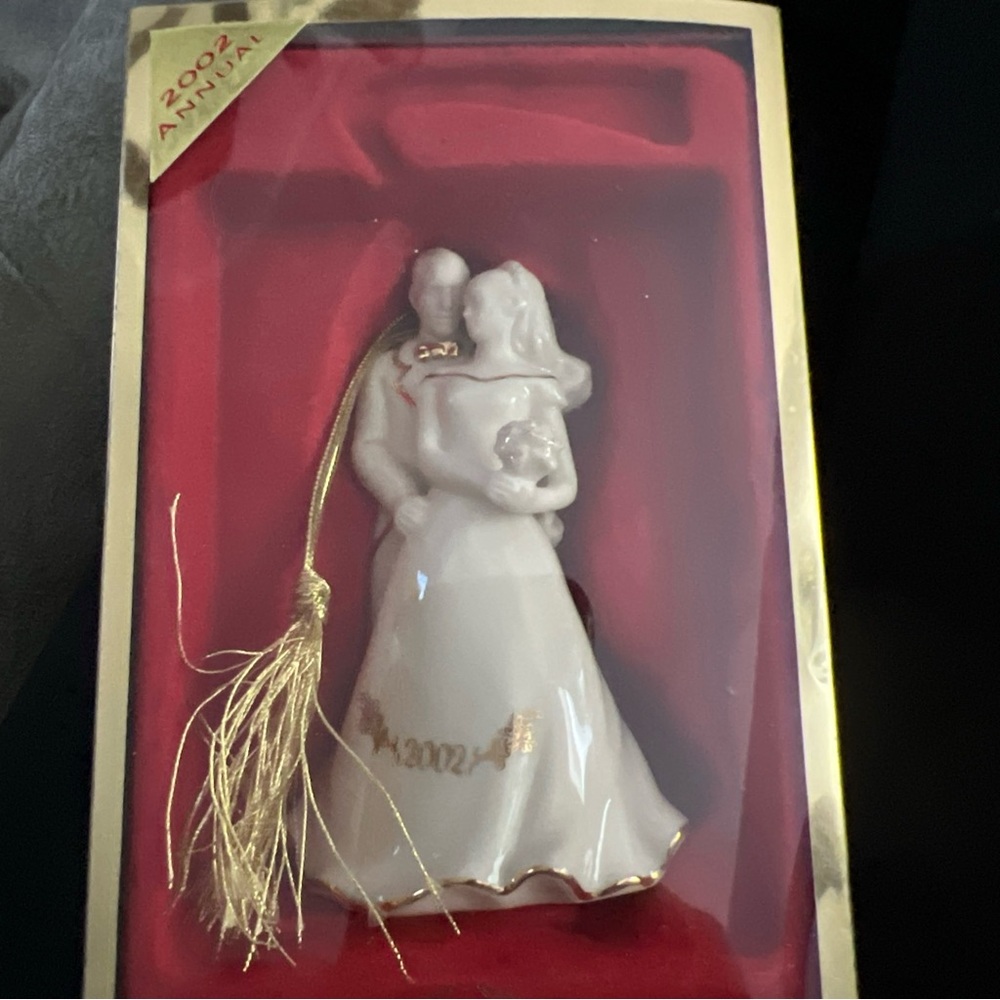 Lenox Porcelain Bride and Groom Christmas Ornament 2002